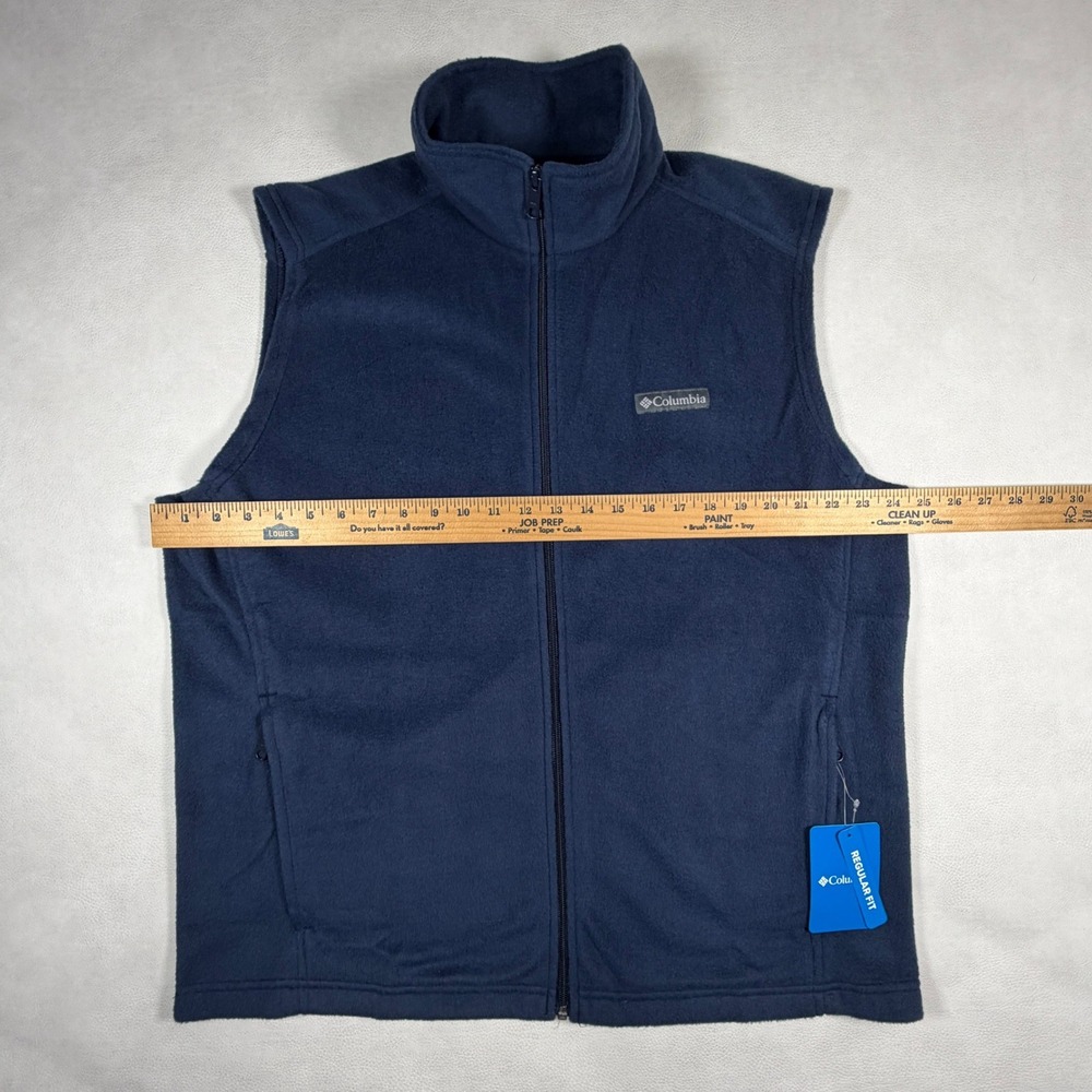 NWT Columbia Mens Large Steens Mountain Fleece Vest Navy Blue Full Zip - Picture 3 of 9